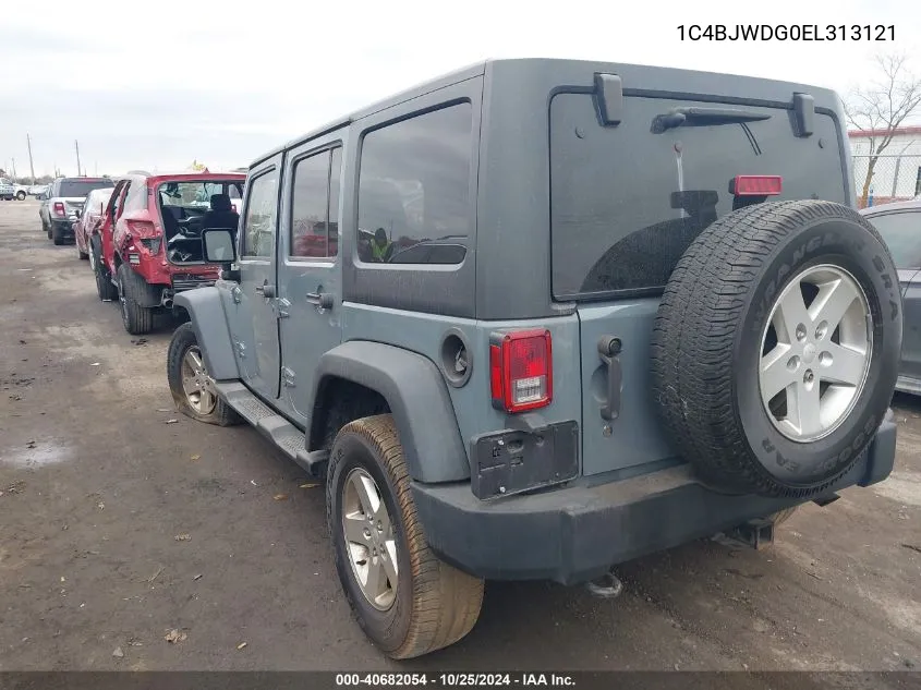 2014 Jeep Wrangler Unlimited Sport VIN: 1C4BJWDG0EL313121 Lot: 40682054