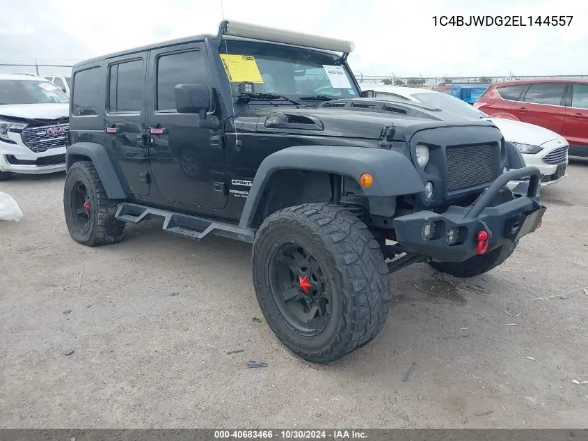 2014 Jeep Wrangler Unlimited Sport VIN: 1C4BJWDG2EL144557 Lot: 40683466