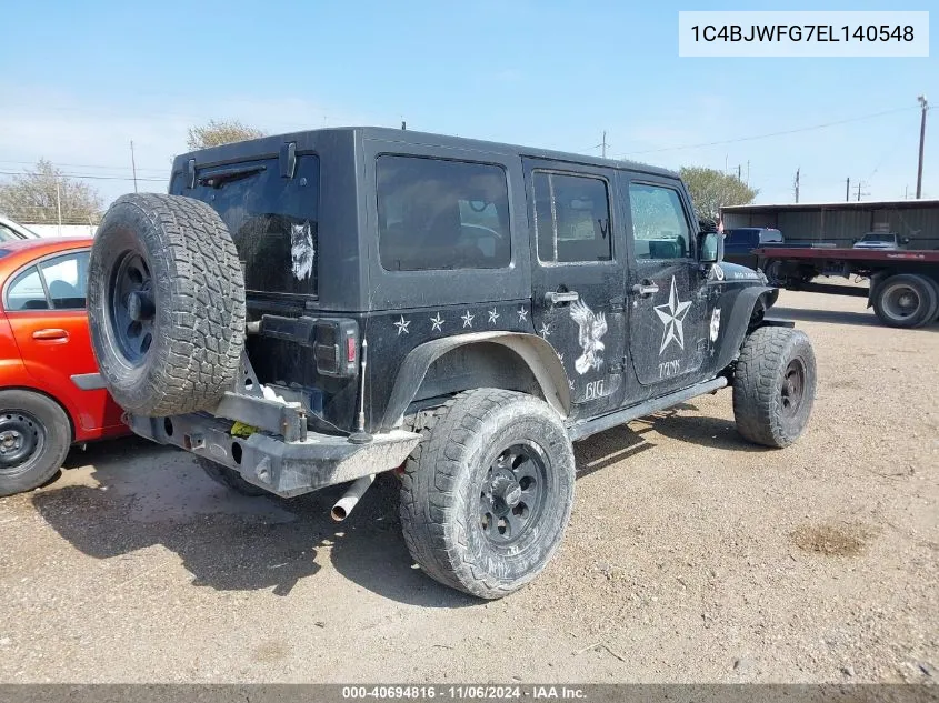 2014 Jeep Wrangler Unlimited Rubicon VIN: 1C4BJWFG7EL140548 Lot: 40694816