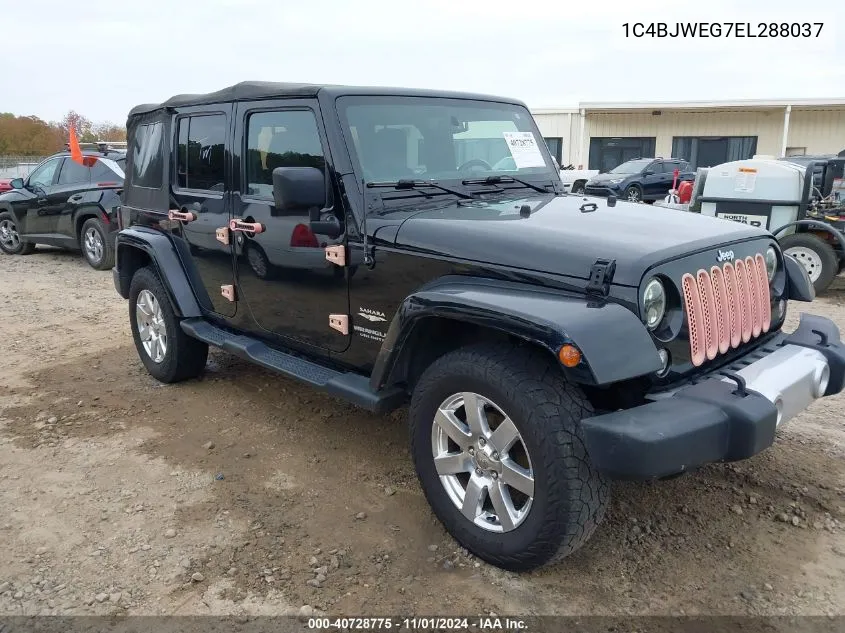 2014 Jeep Wrangler Unlimited Sahara VIN: 1C4BJWEG7EL288037 Lot: 40728775