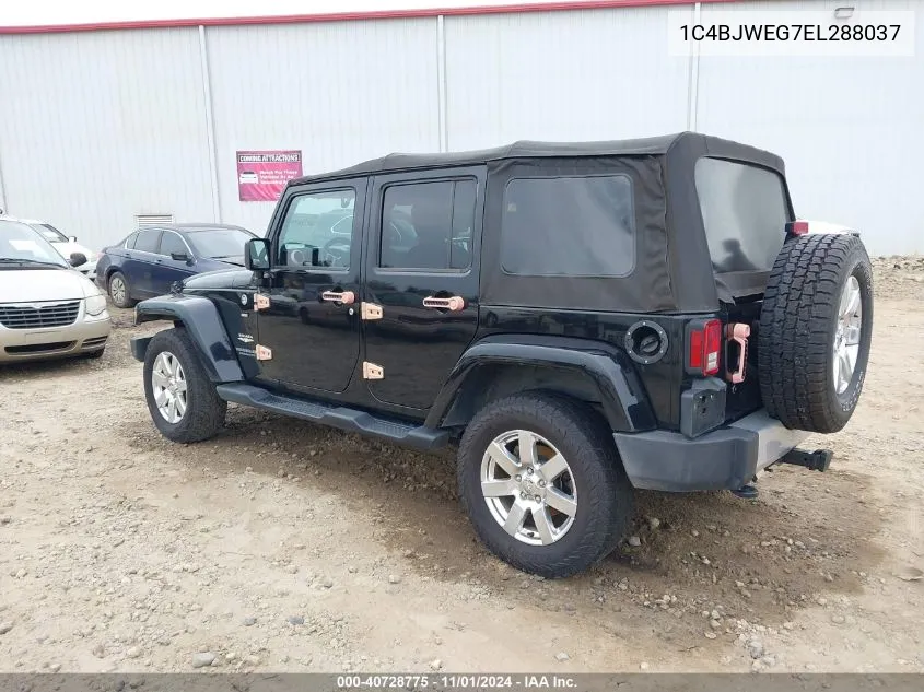 2014 Jeep Wrangler Unlimited Sahara VIN: 1C4BJWEG7EL288037 Lot: 40728775