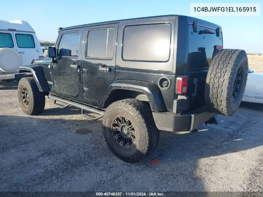 2014 Jeep Wrangler Unlimited Rubicon VIN: 1C4BJWFG1EL165915 Lot: 40746357