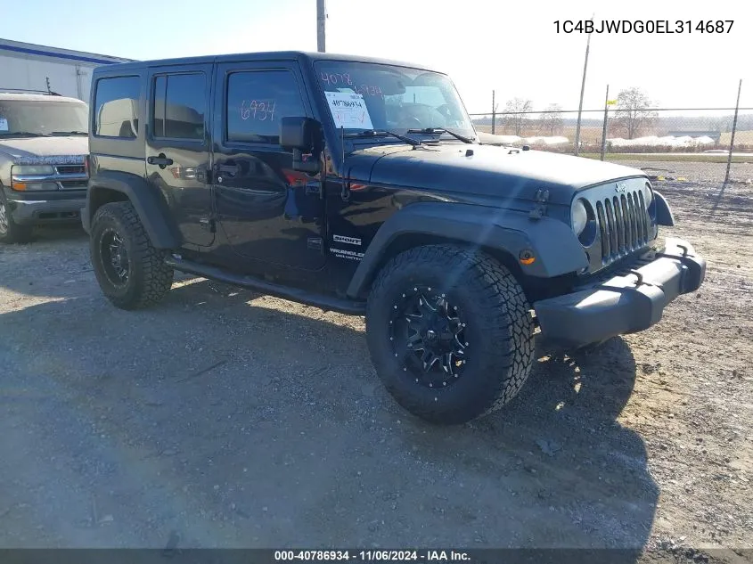 2014 Jeep Wrangler Unlimited Sport VIN: 1C4BJWDG0EL314687 Lot: 40786934