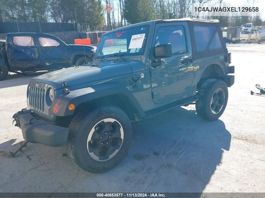 2014 Jeep Wrangler Sport VIN: 1C4AJWAGXEL129658 Lot: 40853577