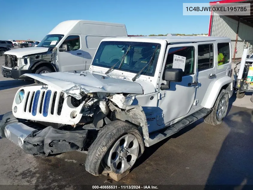 2014 Jeep Wrangler Unlimited Sahara VIN: 1C4BJWEGXEL195786 Lot: 40855531