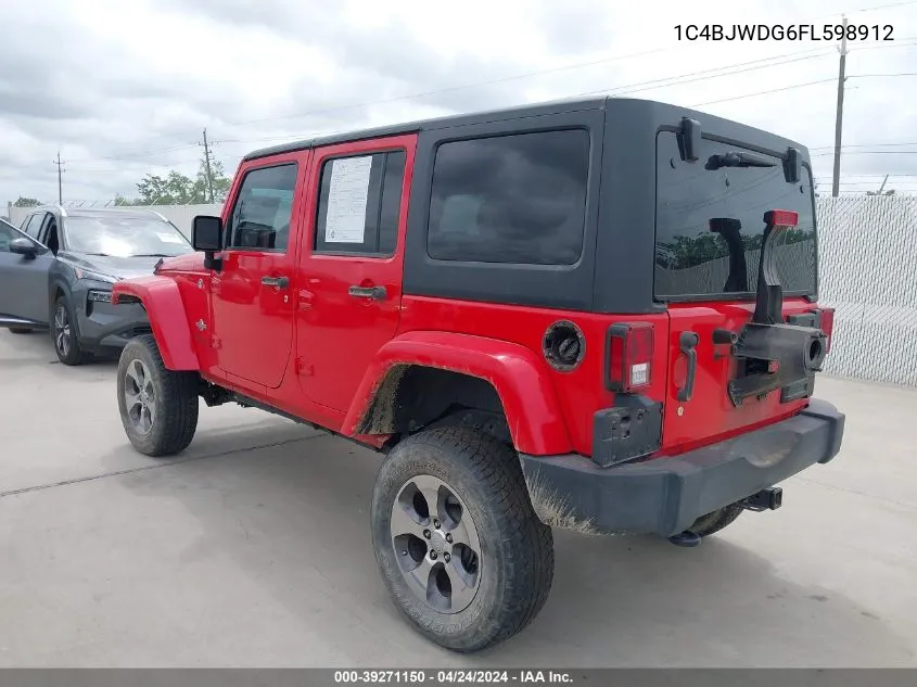 2015 Jeep Wrangler Unlimited Freedom Edition VIN: 1C4BJWDG6FL598912 Lot: 39271150