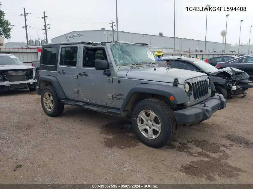 1C4BJWKG4FL594408 2015 Jeep Wrangler Unlimited Sport Rhd