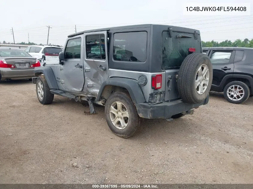 2015 Jeep Wrangler Unlimited Sport Rhd VIN: 1C4BJWKG4FL594408 Lot: 39367595