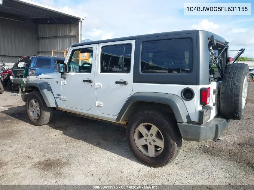 2015 Jeep Wrangler Unlimited Sport VIN: 1C4BJWDG5FL631155 Lot: 39413975