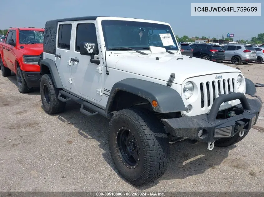 2015 Jeep Wrangler Unlimited Sport VIN: 1C4BJWDG4FL759659 Lot: 39510806