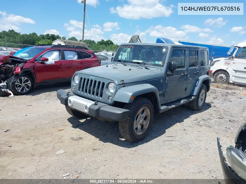 2015 Jeep Wrangler Unlimited Sahara VIN: 1C4HJWEG7FL670516 Lot: 39711194