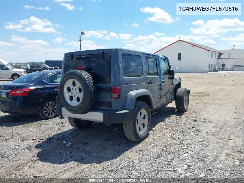 2015 Jeep Wrangler Unlimited Sahara VIN: 1C4HJWEG7FL670516 Lot: 39711194