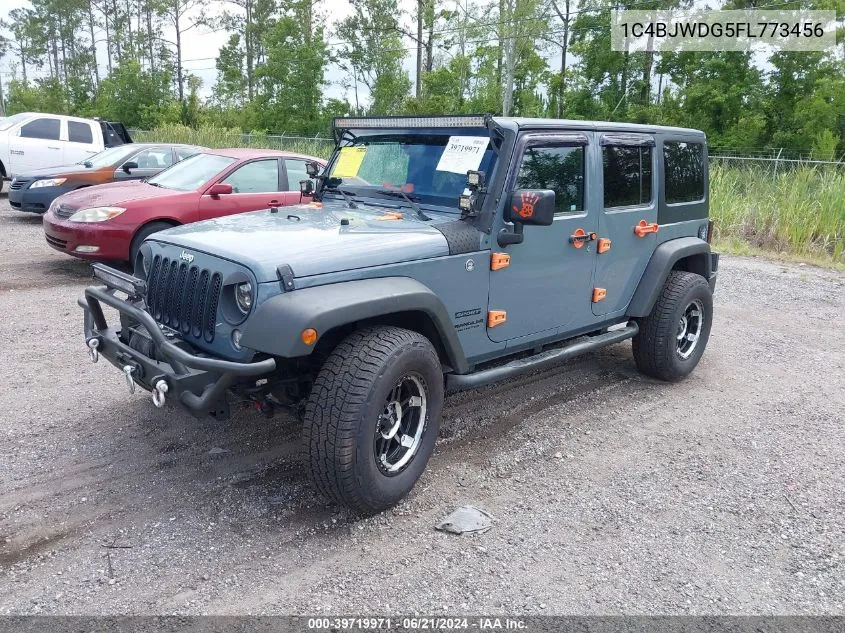 1C4BJWDG5FL773456 2015 Jeep Wrangler Unlimited Sport