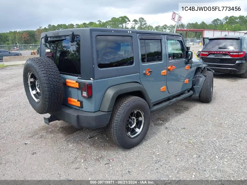 1C4BJWDG5FL773456 2015 Jeep Wrangler Unlimited Sport