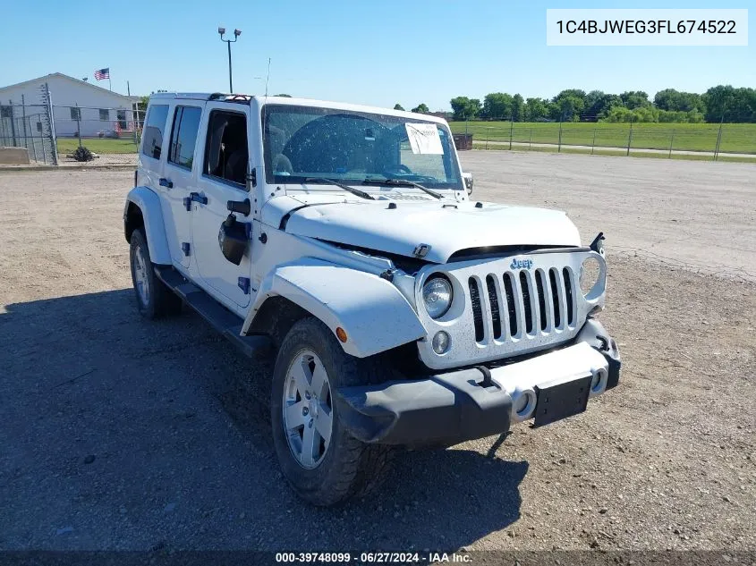 2015 Jeep Wrangler Unlimited Sahara VIN: 1C4BJWEG3FL674522 Lot: 39748099