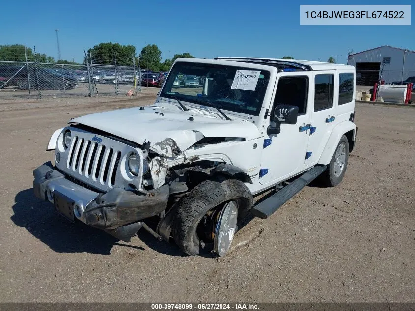 2015 Jeep Wrangler Unlimited Sahara VIN: 1C4BJWEG3FL674522 Lot: 39748099