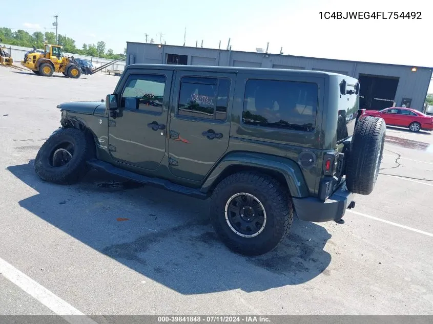 1C4BJWEG4FL754492 2015 Jeep Wrangler Unlimited Sahara