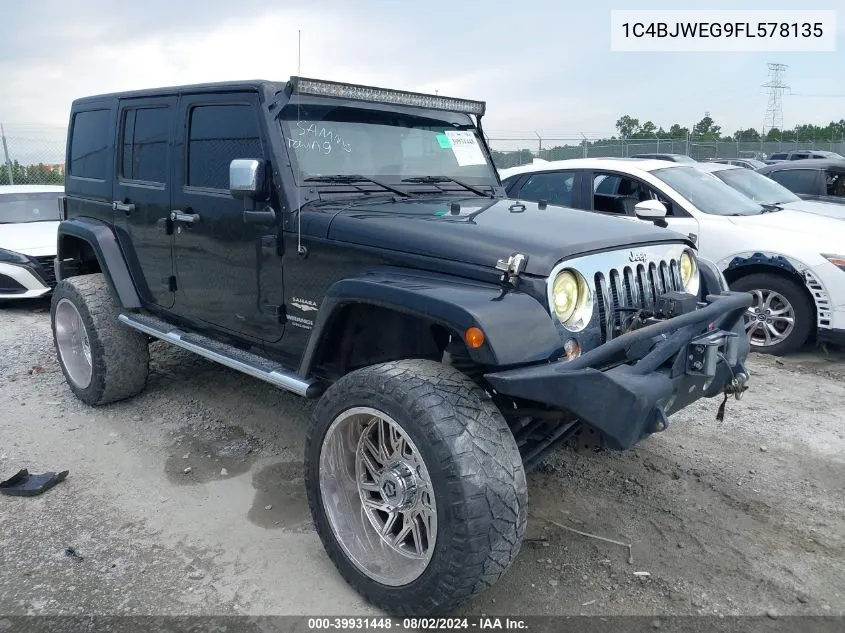 2015 Jeep Wrangler Unlimited Sahara VIN: 1C4BJWEG9FL578135 Lot: 39931448