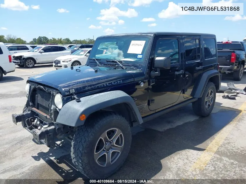 2015 Jeep Wrangler Unlimited Rubicon VIN: 1C4BJWFG6FL531868 Lot: 40109684