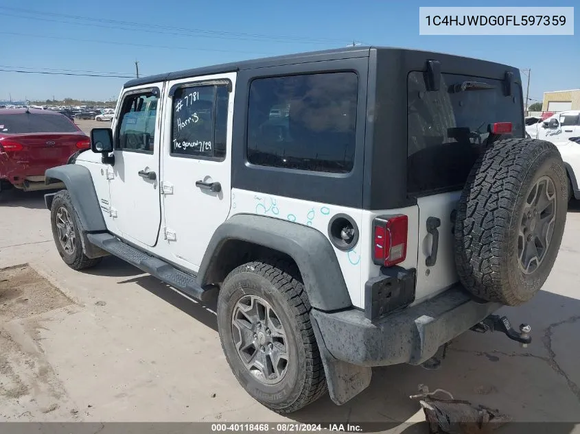 1C4HJWDG0FL597359 2015 Jeep Wrangler Unlimited Sport