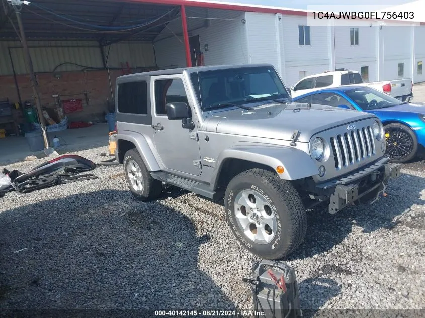 2015 Jeep Wrangler Sahara VIN: 1C4AJWBG0FL756403 Lot: 40142145