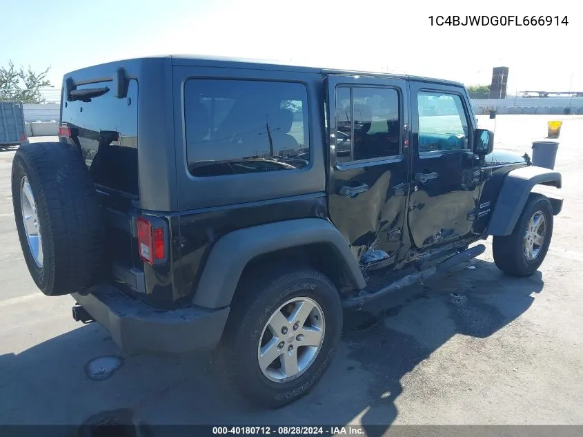 1C4BJWDG0FL666914 2015 Jeep Wrangler Unlimited Sport