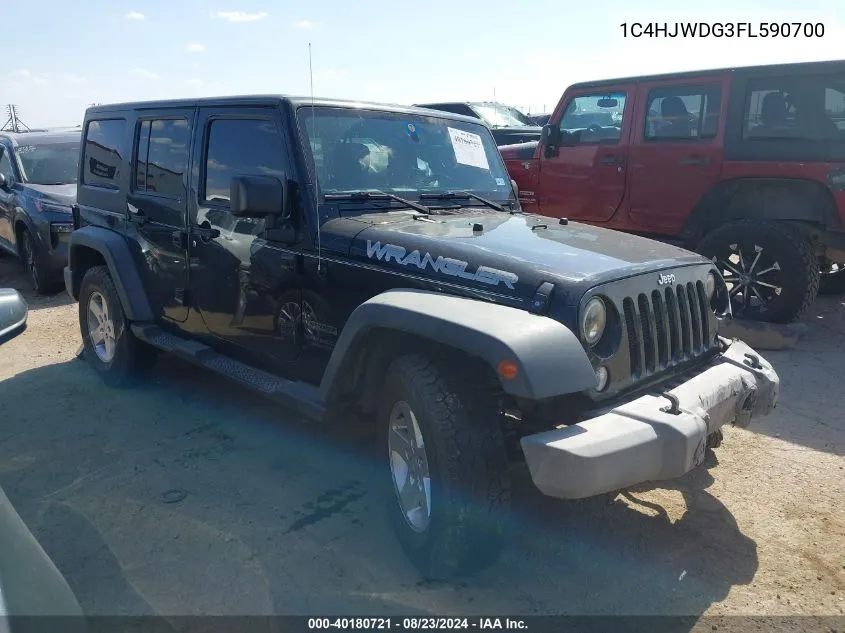 2015 Jeep Wrangler Unlimited Sport VIN: 1C4HJWDG3FL590700 Lot: 40180721