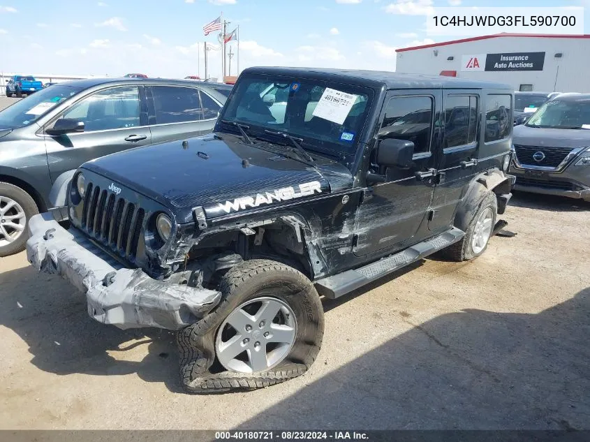 2015 Jeep Wrangler Unlimited Sport VIN: 1C4HJWDG3FL590700 Lot: 40180721