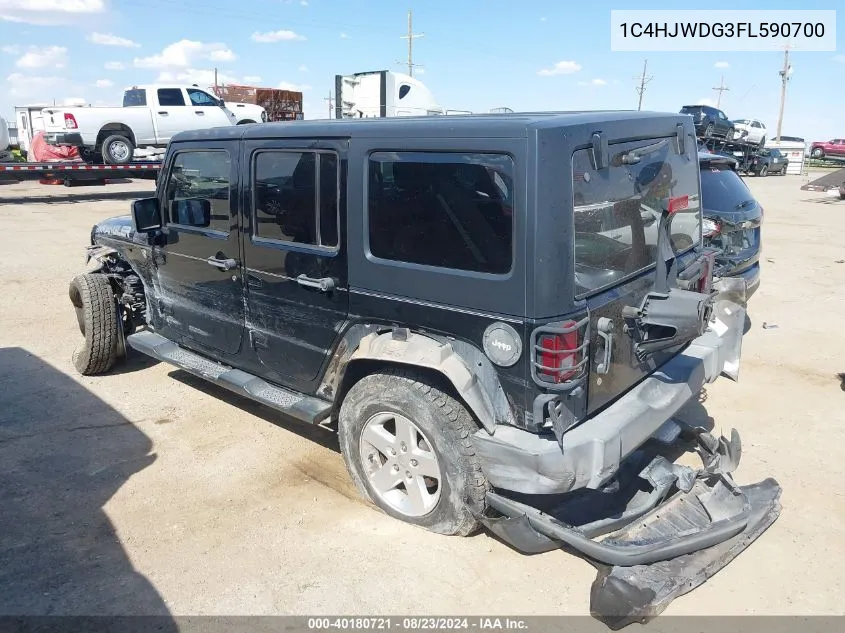 2015 Jeep Wrangler Unlimited Sport VIN: 1C4HJWDG3FL590700 Lot: 40180721