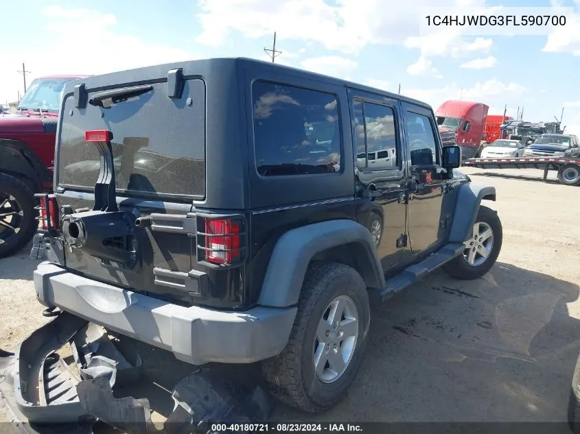 2015 Jeep Wrangler Unlimited Sport VIN: 1C4HJWDG3FL590700 Lot: 40180721