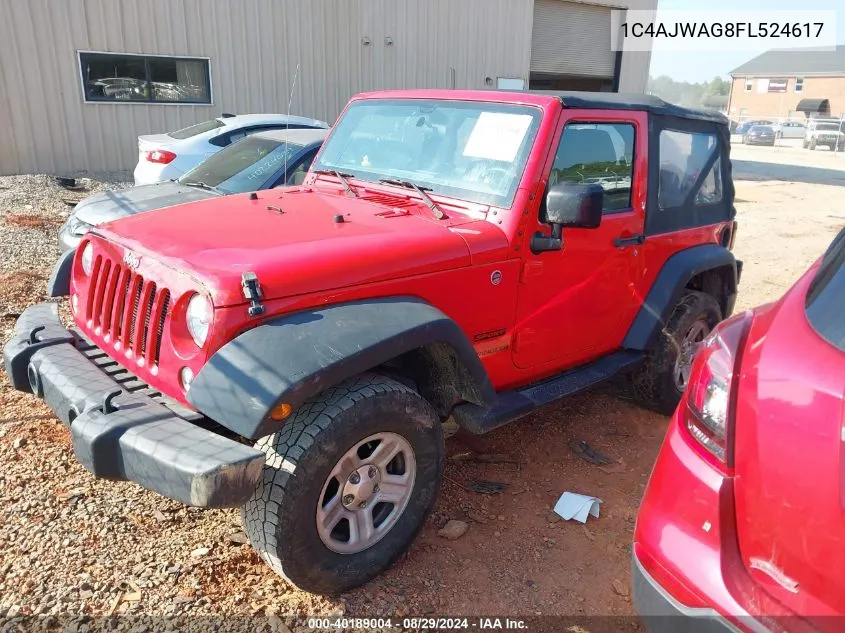 2015 Jeep Wrangler Sport VIN: 1C4AJWAG8FL524617 Lot: 40189004