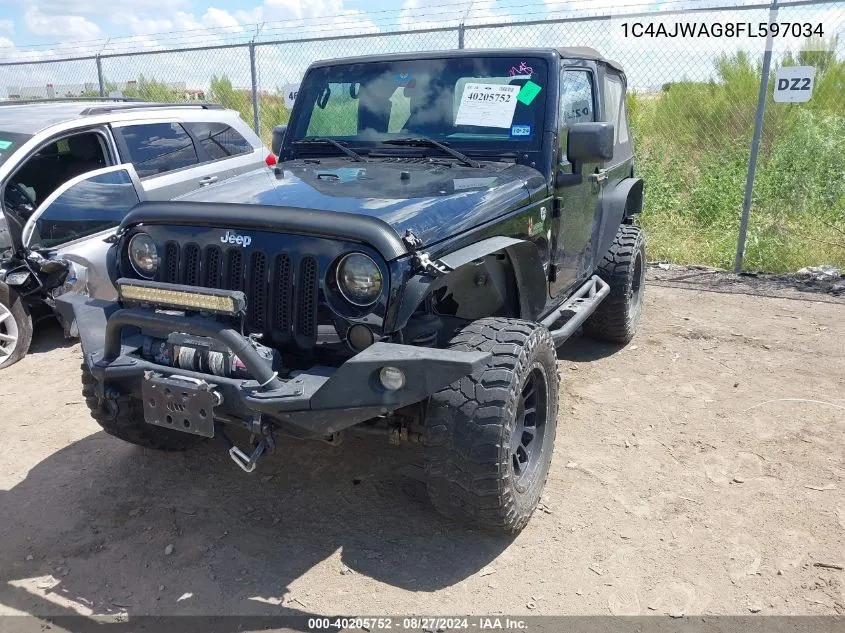 2015 Jeep Wrangler Sport VIN: 1C4AJWAG8FL597034 Lot: 40205752