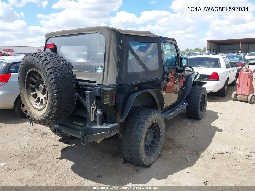 2015 Jeep Wrangler Sport VIN: 1C4AJWAG8FL597034 Lot: 40205752