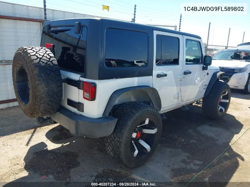 1C4BJWDG9FL589802 2015 Jeep Wrangler Unlimited Sport