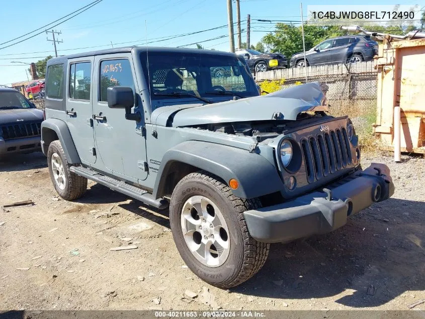 2015 Jeep Wrangler Unlimited Sport VIN: 1C4BJWDG8FL712490 Lot: 40211653