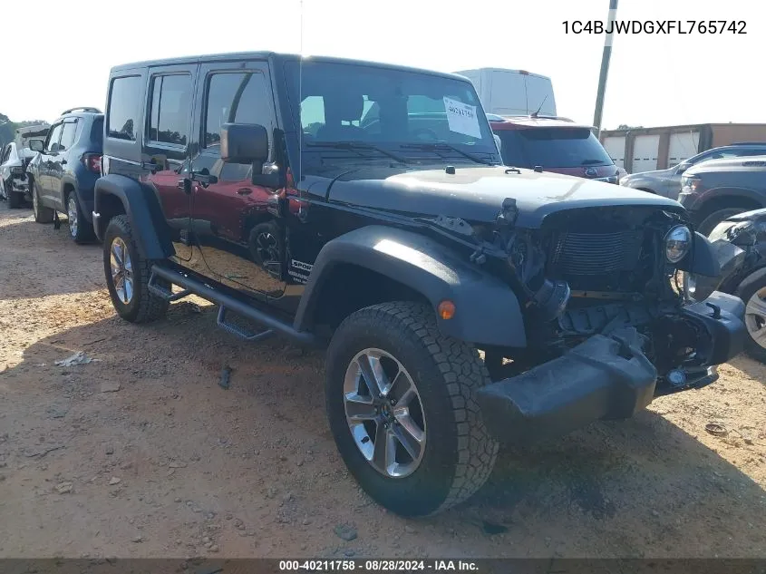 2015 Jeep Wrangler Unlimited Sport VIN: 1C4BJWDGXFL765742 Lot: 40211758