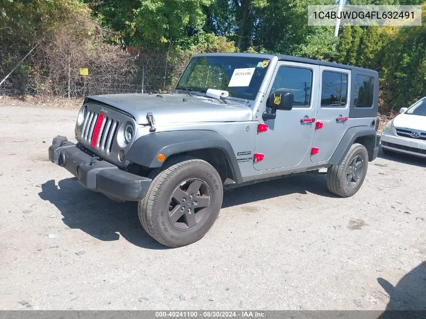 2015 Jeep Wrangler Unlimited Sport VIN: 1C4BJWDG4FL632491 Lot: 40241100