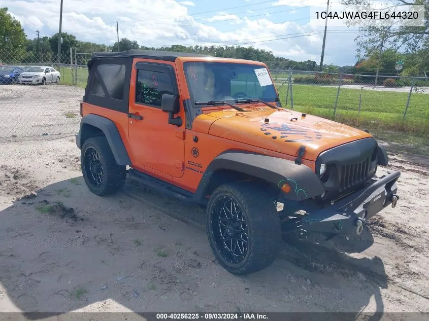 2015 Jeep Wrangler Sport VIN: 1C4AJWAG4FL644320 Lot: 40256225