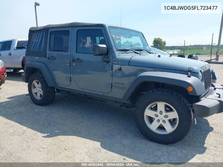 2015 Jeep Wrangler Unlimited Sport VIN: 1C4BJWDG5FL723477 Lot: 40262542