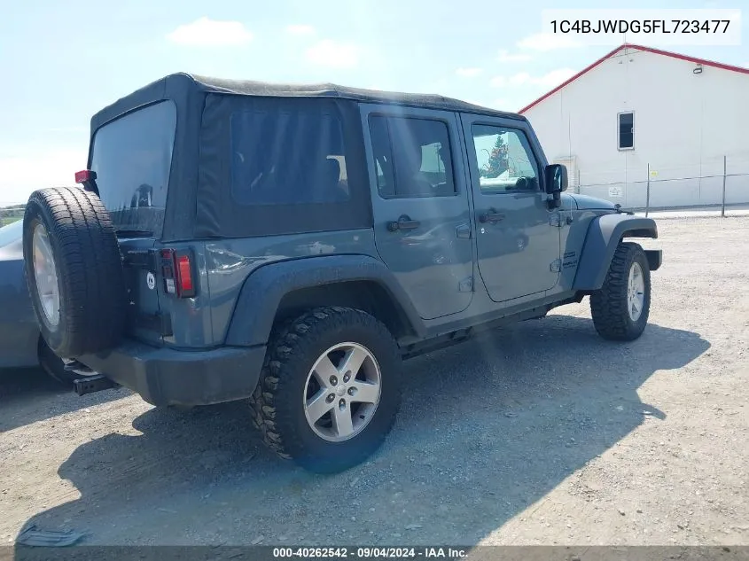 2015 Jeep Wrangler Unlimited Sport VIN: 1C4BJWDG5FL723477 Lot: 40262542