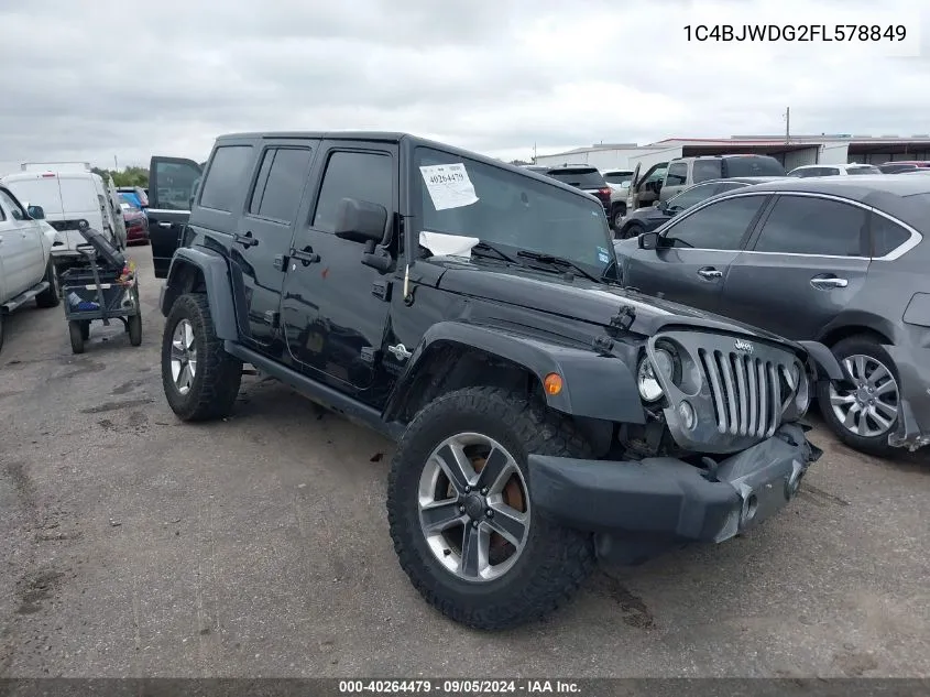 2015 Jeep Wrangler Unlimited Sport VIN: 1C4BJWDG2FL578849 Lot: 40264479