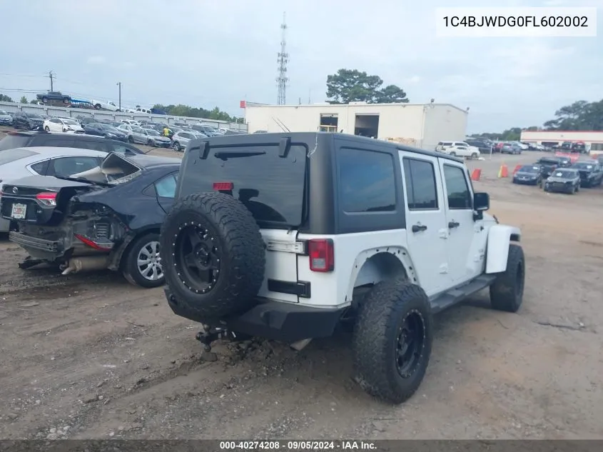 2015 Jeep Wrangler Unlimited Sport VIN: 1C4BJWDG0FL602002 Lot: 40274208