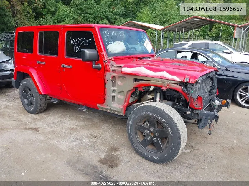 2015 Jeep Wrangler Unlimited Wrangler X VIN: 1C4BJWEG8FL596657 Lot: 40275823