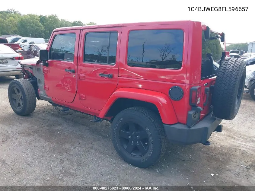 2015 Jeep Wrangler Unlimited Wrangler X VIN: 1C4BJWEG8FL596657 Lot: 40275823