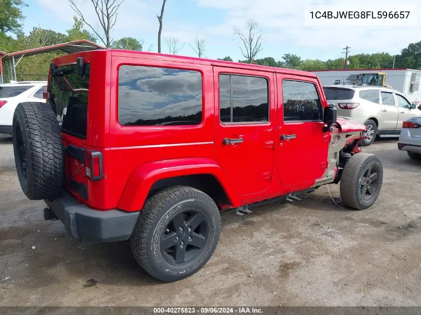 2015 Jeep Wrangler Unlimited Wrangler X VIN: 1C4BJWEG8FL596657 Lot: 40275823