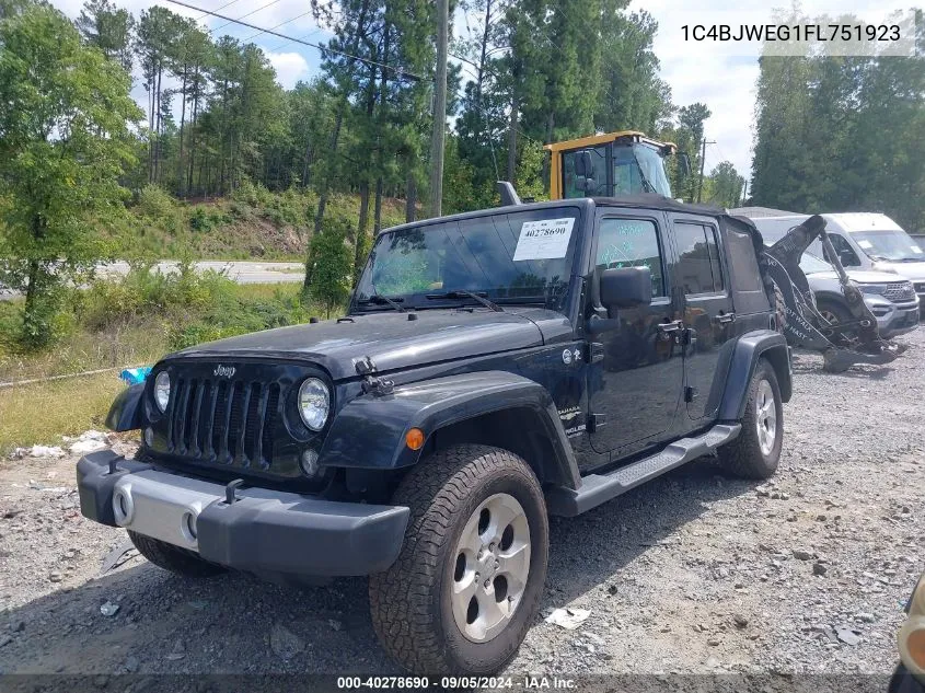 2015 Jeep Wrangler Unlimited Sahara VIN: 1C4BJWEG1FL751923 Lot: 40278690