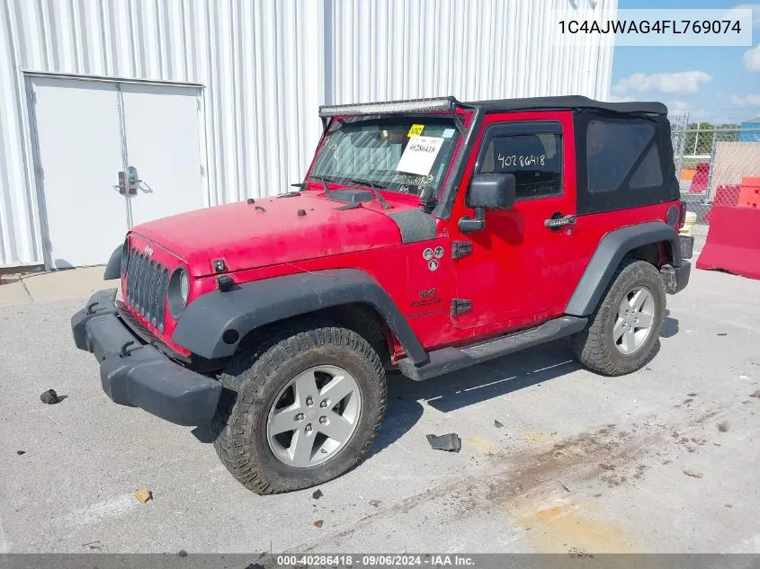 1C4AJWAG4FL769074 2015 Jeep Wrangler Sport