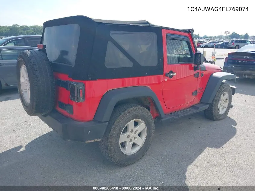 2015 Jeep Wrangler Sport VIN: 1C4AJWAG4FL769074 Lot: 40286418