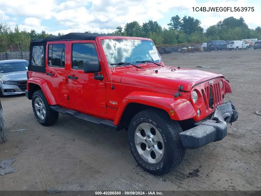 2015 Jeep Wrangler Unlimited Sahara VIN: 1C4BJWEG0FL563975 Lot: 40286580