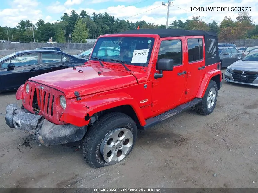 2015 Jeep Wrangler Unlimited Sahara VIN: 1C4BJWEG0FL563975 Lot: 40286580